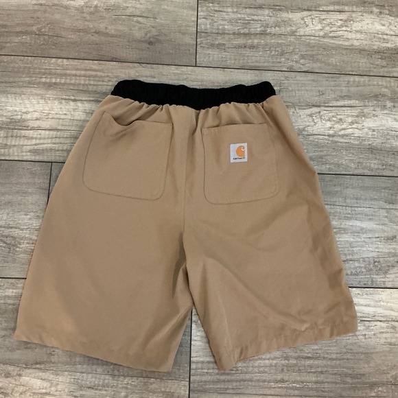 Carhartt Relaxed Fit Shorts Elastic Waist Casual Comfy Tan Size 16 - Picture 7 of 7